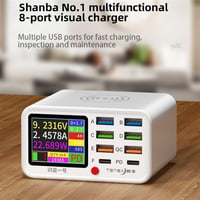 Tensa Shanba No.1 8 Port + Kablosuz Şarj Bağlantı Noktalı Çok İşlevli Hızlı Şarj Cihazı
