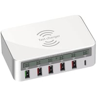 WLX-818PF Kablosuz Şarj Bağlantı Noktalı Çok İşlevli USB Şarj Cihazı