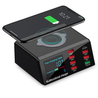 X9 8 Port + Kablosuz Şarj Bağlantı Noktalı Çok İşlevli USB Şarj Cihazı