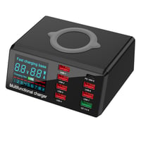 X9 8 Port + Kablosuz Şarj Bağlantı Noktalı Çok İşlevli USB Şarj Cihazı