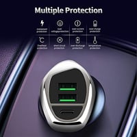 Yongke K1 PD+QC 4.0 Çift Usb Çıkışlı + Type-C Hızlı Araç Şarj Cihazı