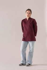 C-01 CLASSIC -  Bordo Rengi Şef Ceketi Kadın