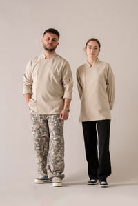 C-01 SOFT LINEN - Bej Keten Şef Ceketi