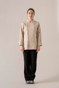 C-01 SOFT LINEN - Bej Keten Şef Ceketi Kadın