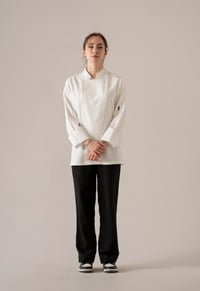 C-01 SOFT LINEN - Beyaz Keten Şef Ceketi Kadın