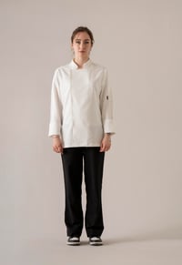 C-01 SOFT LINEN - Beyaz Keten Şef Ceketi Kadın