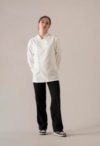 C-01 SOFT LINEN - Beyaz Keten Şef Ceketi Kadın