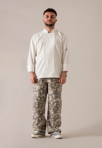 C-01 SOFT LINEN - Beyaz Keten Şef Ceketi