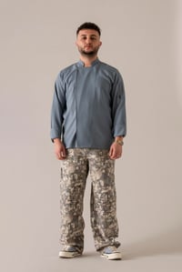 C-01 SOFT LINEN - Denim Mavi Keten Şef Ceketi