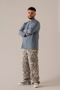 C-01 SOFT LINEN - Denim Mavi Keten Şef Ceketi