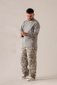 C-01 SOFT LINEN - Gri Keten Şef Ceketi