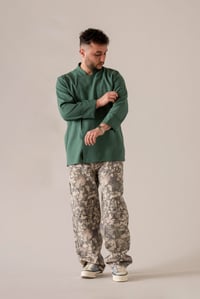 C-01 SOFT LINEN - Koyu Yeşil Keten Şef Ceketi