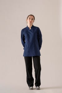 C-01 SOFT LINEN - Lacivert Keten Şef Ceketi Kadın