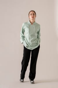 C-01 SOFT LINEN -Mint Yeşili Keten Şef Ceketi Kadın