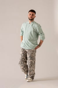 C-01 SOFT LINEN -Mint Yeşili Keten Şef Ceketi
