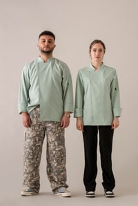 C-01 SOFT LINEN -Mint Yeşili Keten Şef Ceketi Kadın