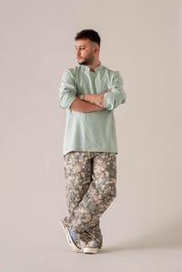 C-01 SOFT LINEN -Mint Yeşili Keten Şef Ceketi