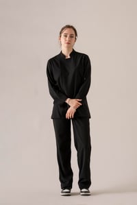 C-01 SOFT LINEN - Siyah Keten Şef Ceketi Kadın