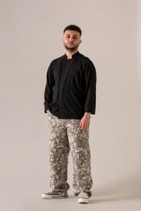 C-01 SOFT LINEN - Siyah Keten Şef Ceketi