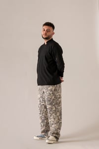 C-01 SOFT LINEN - Siyah Keten Şef Ceketi