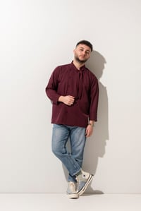 C-02 SCARF - Fularlı ve Bordo Şef Ceketi 
