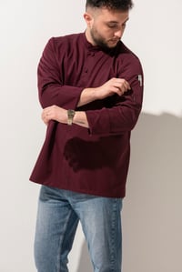 C-05 COLLARET -  V Yaka Şef Ceketi  Bordo 
