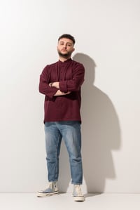 C-05 COLLARET -  V Yaka Şef Ceketi  Bordo 
