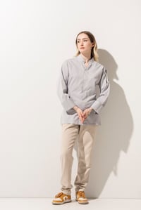 C-07 VNECK - V Yaka Açık Gri Şef Ceketi Kadın