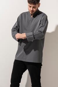 C-07 VNECK - V Yaka Antrasit Şef Ceketi