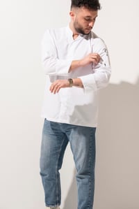 C-07 VNECK - V Yaka Beyaz Şef Ceketi  