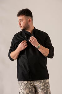 C-10 SIMPLE - Siyah Kayık Yaka Şef Ceketi