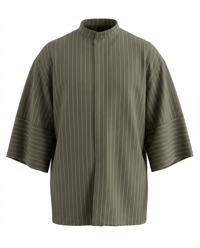 C-11 Mai Oversize Erkek Çizgili Şef Ceketi - Haki