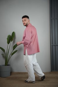 C-11 MAI - Oversize Kırmızı Beyaz Çizgili Şef Ceketi