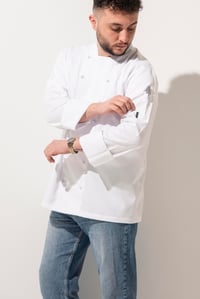 C-14 CLASSIC - Beyaz Düğmeli Şef Ceketi