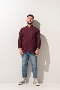 C-14 CLASSIC - Bordo Düğmeli Şef Ceketi 