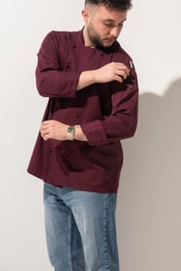 C-14 CLASSIC - Bordo Düğmeli Şef Ceketi 