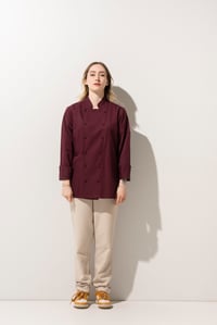C-14 CLASSIC - Bordo Düğmeli Şef Ceketi Kadın
