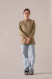 C-20 SOFT - Camel Rengi Düğmeli Şef Ceketi Kadın