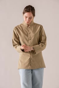 C-20 SOFT - Camel Rengi Düğmeli Şef Ceketi Kadın