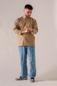 C-20 SOFT - Camel Rengi Düğmeli Şef Ceketi