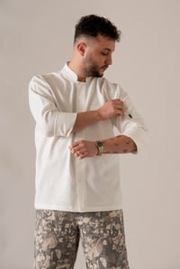 C-20 SOFT LINEN - Beyaz Keten Şef Ceketi 