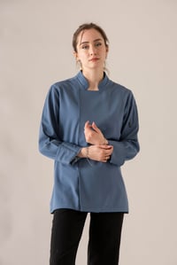 C-21 PREMIUM - Denim Mavi Şef Ceketi Kadın