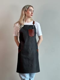 D-140 JOLIE - Tarçın Rengi Deri Detaylı Çapraz Askılı Grl Kot Önlük 
