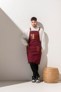 D-166 CEDRIC - Taba Derili Bordo Önlük 
