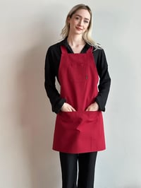 K-155 HOLLY - Çapraz Askılı Bordo Önlük 