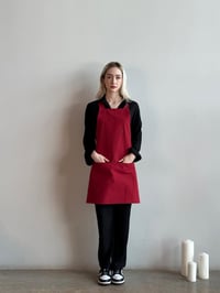 K-155 HOLLY - Çapraz Askılı Bordo Önlük 
