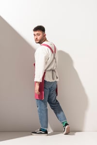 K-155 HOLLY - Çapraz Askılı Koyu Pembe Önlük 