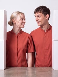 TK-17 Premium Set Kiremit Kadın Şef Ceketi ve Pantolonu