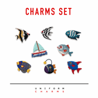 Uniform Charms™ Deniz Canlıları Seti (7 balık + yelkenli) Broş Charm