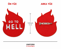 Uniform Charms™ Go To Hell (Alev) Broş Charm